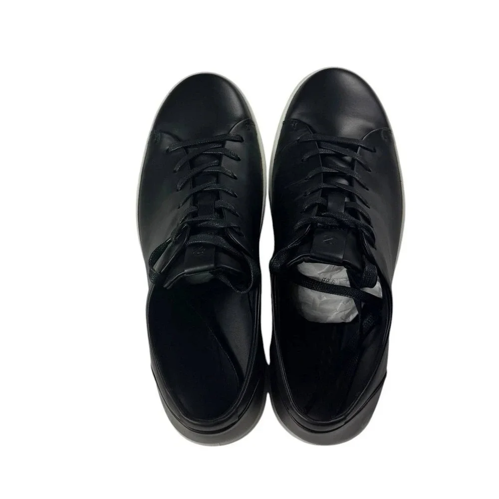 ECCO Soft 7 M Sneakers Mens 9-9.5 Black Leather Lace Up Low Top 470794 01001 NEW